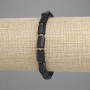 Armband Schörl-Turmalin, facettiert, Durchmesser 9–10×6 mm ±, Glasperlen 3 mm ±, Länge ca. 18 cm ±, Stretch-Armband