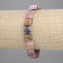 Rhodonit-Armband, facettierte Quadrate, ca. 9–10 mm groß, Länge 18 cm+, elastisches Armband