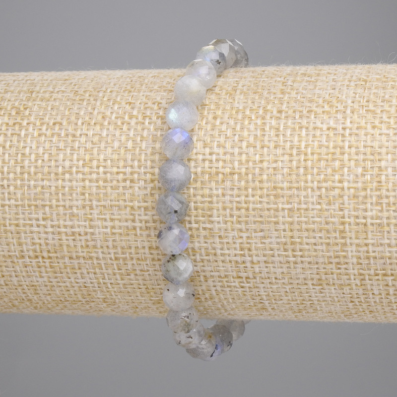 Armband aus Labradorit, facettierte Kugeln 6 mm, Länge ca. 18 cm, Stretch-Band