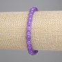 Armband aus Amethyst, glatte Kugeln, Durchmesser ca. 6 mm, Länge ca. 18 cm, Stretch