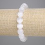 Armband aus Selenit – glatte Kugel, Durchmesser ca. 10 mm, Länge ca. 18 cm, Stretch