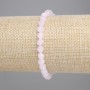 Armband aus Rosenquarz, facettierte Kugeln, Durchmesser 6×5 mm, Länge ca. 18 cm, Stretch