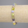 Armband Sortiment aus Jasper, Achat und Turmalin, facettierte Würfel 6×6 mm ±, Länge 18 cm Stretch
