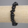 Armband aus silbernem Obsidian, Galettschliff-Perlen 8–13×4–6 mm, Länge ca. 18 cm, elastisch
