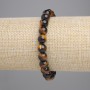 Armband aus Tigerauge, glatte Kugeln, Durchmesser ca. 8 mm, Länge ca. 18 cm, elastisch
