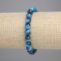 Armband aus blauem Tigerauge, glatte Kugeln, Durchmesser ca. 8 mm, Länge ca. 18 cm, Stretch