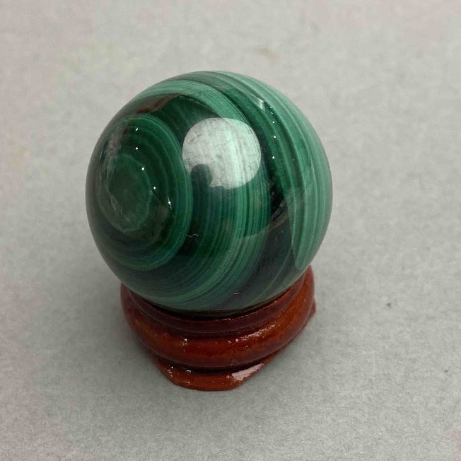 Malachit-Souvenirkugel, Durchmesser 29 mm, Gewicht 50 g