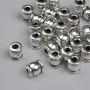 Einlageperle, metalleffekt Silber, Ø 6×5 mm, Loch Ø ca. 2,4 mm, Verpackung ca. 28 Stück