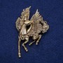 Brosche Pegasus 45×70 mm goldfarbenes Metall
