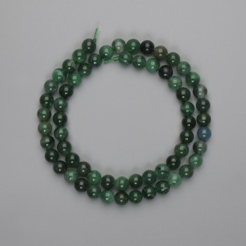 Smaragdperlen, glatte Kugeln 6 mm+-, Länge ca. 39 cm+
