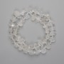Bergkristall-Perlen, unbehandeltes Naturmaterial, 8–12×7–8 mm, 5 mm±, Seed-Beads 3 mm±, Länge 38 cm