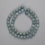 Jadeit-Perlen, glatte Kugeln 8 mm ±, Länge ca. 38 cm, auf Schnur