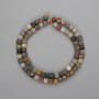 Jaspis-Perlen in Form eines facettierten Würfels, 5×5 mm ±, Länge ca. 39 cm+