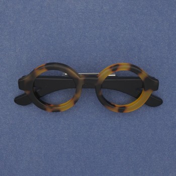 Brosche Brille aus Acryl und silbernem Metall, 65 × 25 mm+