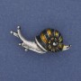 Brosche „Schnecke“ silberfarbenes Metall mit Emaille 39×22 mm+
