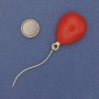 Brosche mit Magnet Luftballon, rote Emaille, goldfarbenes Metall 83×24 mm+