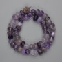 Amethyst-Perlen, facettiert 9–10 × 5–9 mm, ca. 5 mm ±, Länge ca. 39 cm – auf einer Schnur