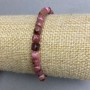 Armband aus Rhodonit, facettierte Würfel, ca. 5×5 mm, Länge ca. 18 cm, Stretch-Armband