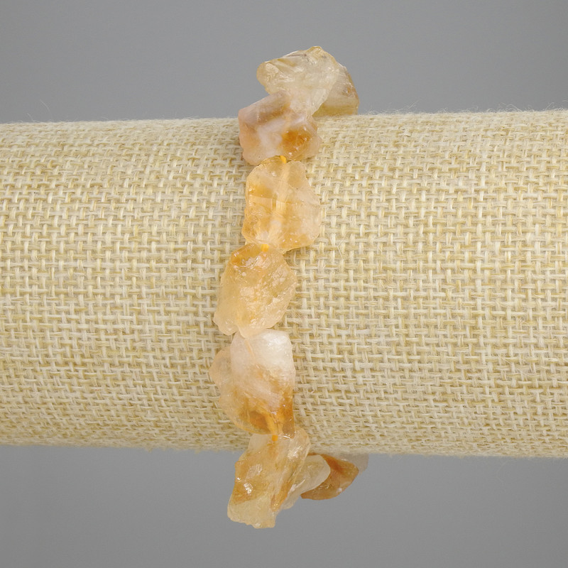 Armband Citrin Rohstein, Durchmesser 13–16 × 8–14 mm, Länge ca. 18 cm, elastisches Armband