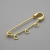 Broschenrohling mit Stecknadel, 41×12 mm, goldfarbenes Metall