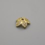 Preis pro 1 Stück. Perlenkappe aus Metall, goldfarben, Durchmesser 9×1 mm ± Lochdurchmesser 2 mm+
