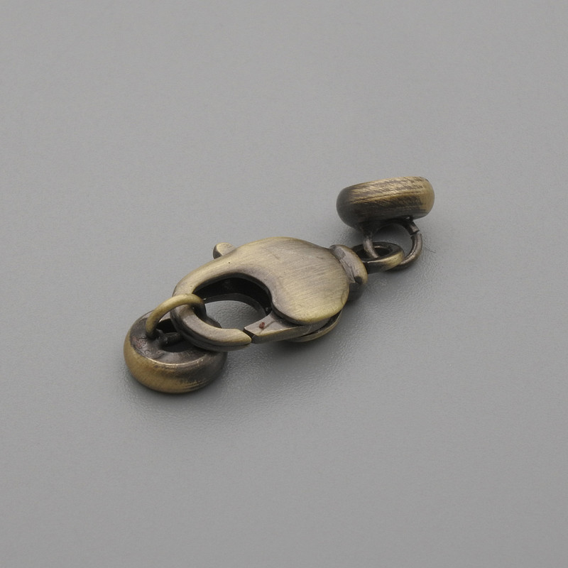 Preis pro Stück: Karabinerhaken, Durchmesser 17×7 mm ±, Durchmesser 6 mm ± bronzefarben