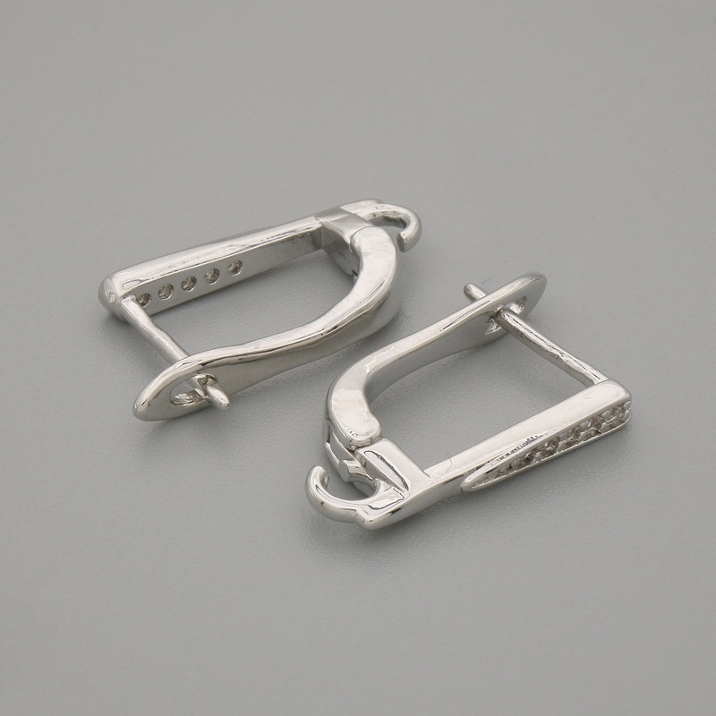 Ohrhaken für Ohrringe, silberfarbenes Metall, 16 × 1,5 mm – Paar