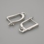 Ohrhaken für Ohrringe, silberfarbenes Metall, 16 × 1,5 mm – Paar