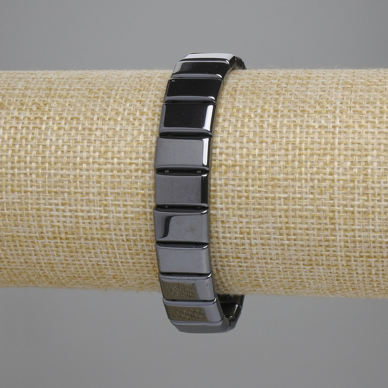 Armband Hämatit Glieder 7,5×12 mm, Länge ca. 18 cm, elastisch