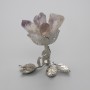 Souvenir aus natürlichem Amethyst auf einer Metallunterlage, Durchmesser 80–110 × 50–60 mm, verschiedene Größen