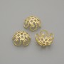 Perlenkappe aus Metall, goldfarbig, Ø 9 mm, Loch Ø 0,8 mm, Verpackung 10 Stück