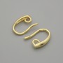 Ohrhaken für Ohrringe, goldfarbenes Metall, 14 × 2 mm ± Paar