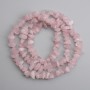 Rosenquarz-Chips-Perlen, Durchmesser 10–16 × 5–8 mm, 5 mm ±, Länge 80 cm +