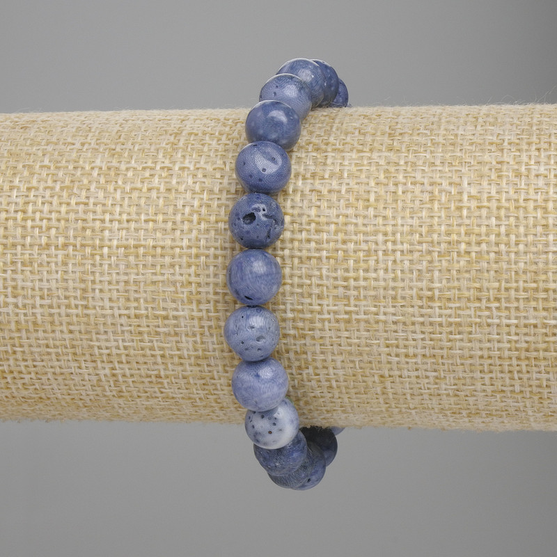 Schaumkorallenarmband – glatte Kugeln, Durchmesser 8 mm, Länge 18 cm, elastisches Armband