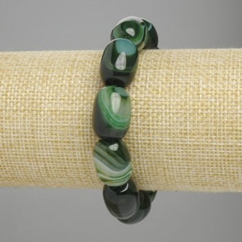 Achat-Barilo-Armband auf Stretch-Basis, Durchmesser 17-18×12 mm, 5-13 mm ±, Länge 18 cm ±