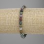 Armband aus Moosachat, facettierte Kugeln, Durchmesser ca. 6 mm, Länge ca. 18 cm, Stretcharmband
