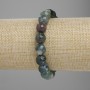 Reduziert! Moosachat-Armband, facettierte Kugel, Durchmesser ca. 10 mm, Länge ca. 18 cm, Stretch