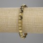 Hämatit-Armband, facettierte Hämatit-Perlen 5,5×5,5 mm, goldfarben, Länge ca. 18 cm, Stretcharmband