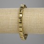 Armband Hämatit-Würfel, Durchmesser 8×8 mm ±, goldfarben, Länge 18 cm ±, Stretch