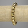 Armband aus facettiertem Hämatit, Kugeln 10 mm ±, goldfarben, Länge ca. 18 cm ±, Elastikband