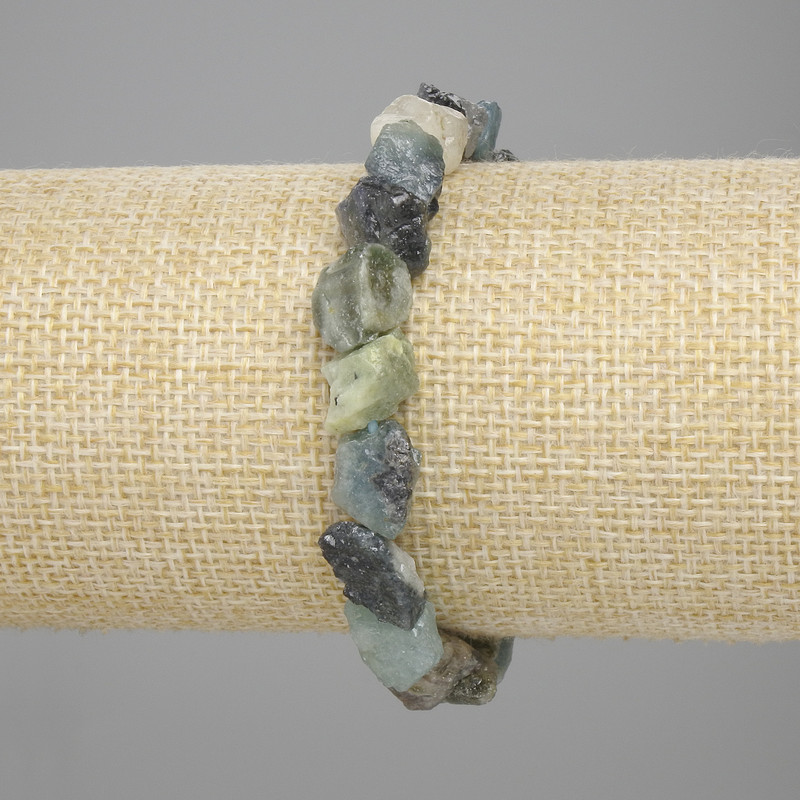 Armband Turmalin, ungearbeitetes Steinmaterial, 9-11×6-11 mm ±, Länge ca. 18 cm ±, Stretcharmband