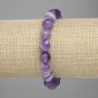 Armband aus facettierten Amethystkugeln, Durchmesser ca. 10 mm, Länge ca. 18 cm, Stretch