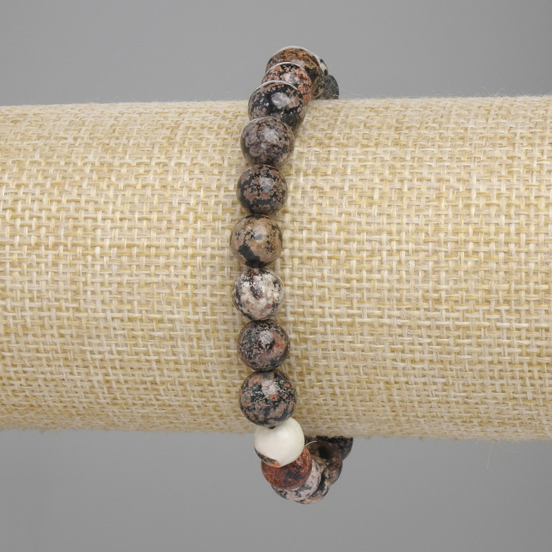 Armband aus Obsidian, glatte Kugeln, Durchmesser ca. 8 mm, Länge ca. 18 cm, Stretcharmband