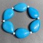 Armband Türkis Tropfenform 28×20 mm, Agat-Kugeln 4 mm, Länge 18 cm, Stretch