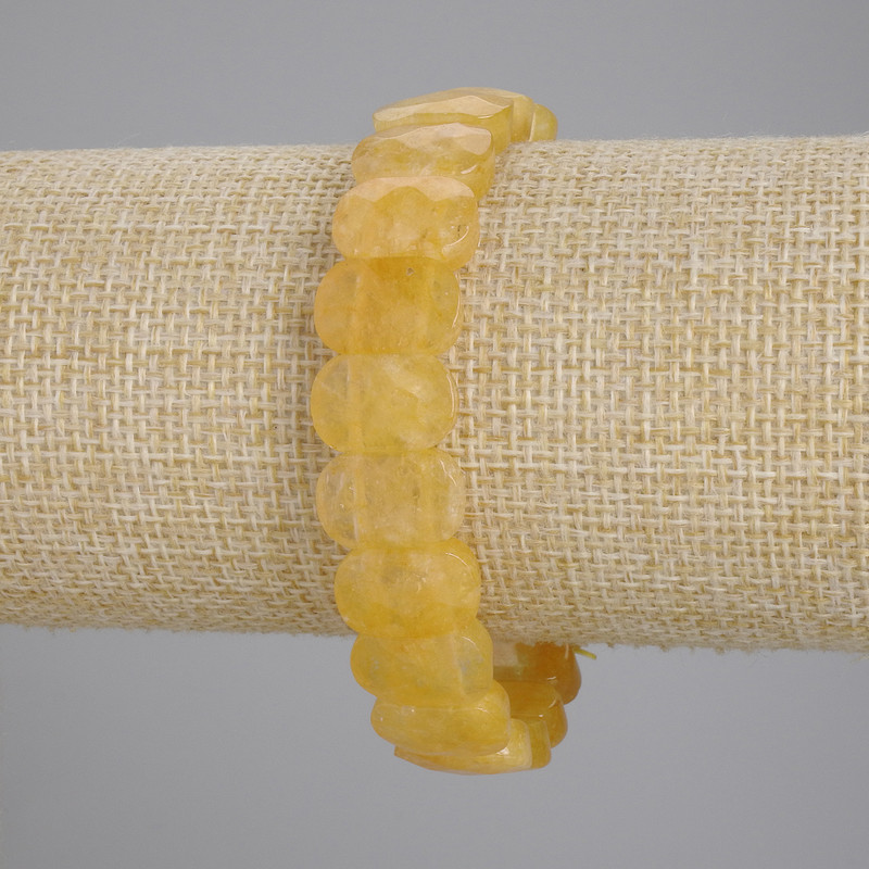 Armband aus Citrin mit facettierten Gliedern, Durchmesser ca. 14×9 mm, Länge ca. 18 cm, Stretch