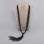 Mehrreihiges Collier (8 Fäden) Schwarzer Achat, facettierte Kugeln 2 mm ±, Länge ca. 77 cm, Anhänger, Länge ca. 18 cm