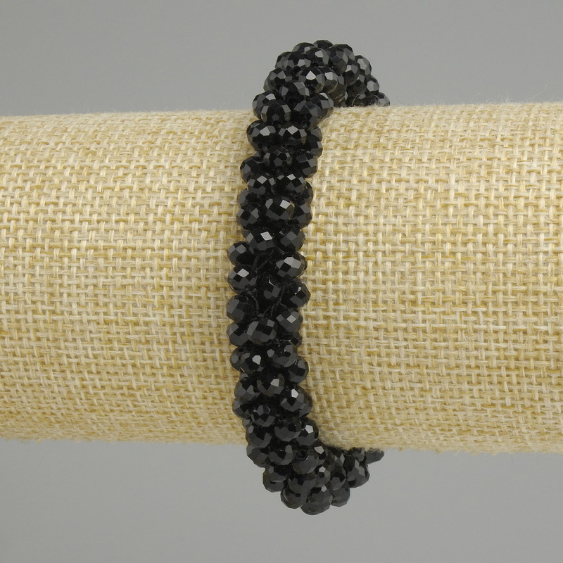 Stretcharmband aus tschechischem Kristall, facettierte Rondellen 3,5×4 mm ±, Länge 18 cm (elastisch)