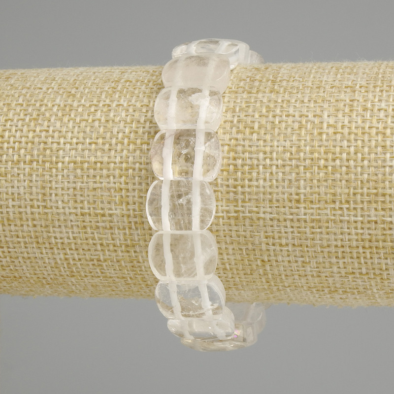 Armband Bergkristall, facettierte Glieder, Durchmesser 14×10 mm ±, Länge 18 cm (Stretch)