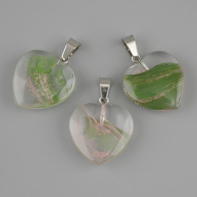 Anhänger Herz (transparentes Harz) 21×21×30 mm+