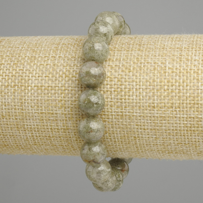 Grünes Apatit-Armband mit glatten Kugeln, Durchmesser ca. 11 mm, Länge ca. 18 cm, elastisch